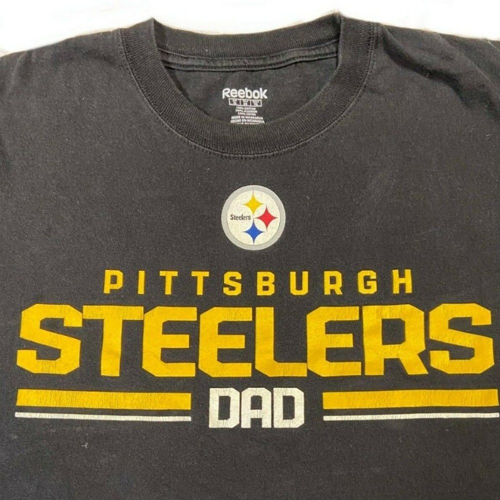 Reebok PITTSBURGH STEELERS DAD Men's Black T-Shirt - Size XL